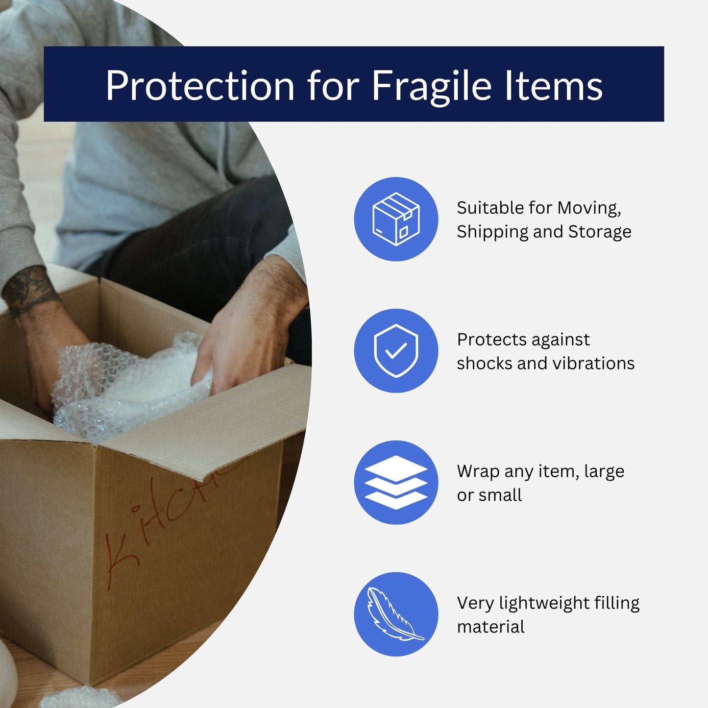 Bubble Wrap Roll - Air Bubble Cushioning Wrap Ideal for Shipping, Packaging and Moving