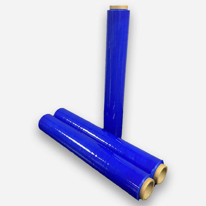 Stretch Film - Carton of 6 Rolls Hand Stretch Wrap Film PolyStretch Blue 1.3 kgs - 6 Rolls 